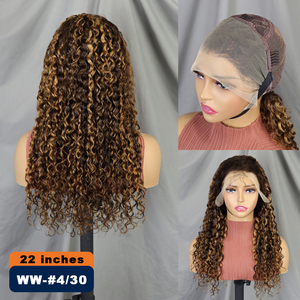 Perruques en cheveux humains à 200 % de densité # Perruques Lace Front P4/30 Water Wave Longues avec Dentelle Transparente 13x4 - Product Image 2