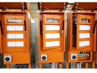 Solution de distribution d'énergie pour chantier extérieur avec prise CEE 415V et protection de sécurité, tableau électrique temporaire