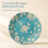 Assiette de luxe vintage à motif floral pour décoration de mariage, vaisselle personnalisable conforme FDA BSCI pour cadeaux d'entreprise et d'anniversaire