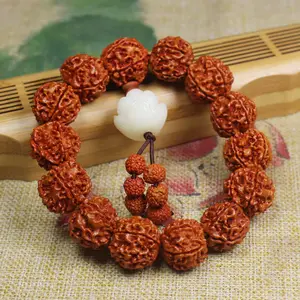 Contas naturais artesanais puras, contas bodhi rudraksha, pulseira de meditação de yoga, de 2cm, contas unissex para homens e mulheres