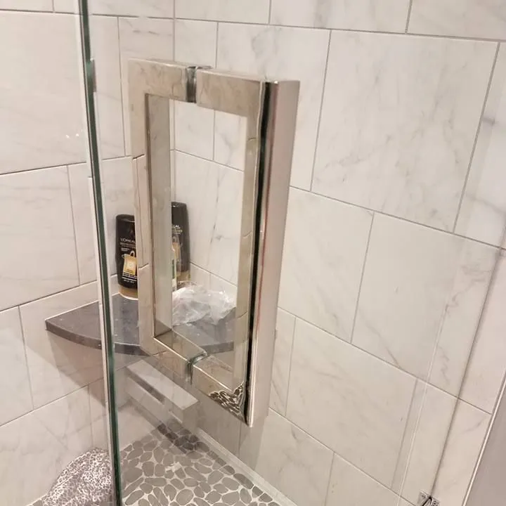 Bathroom Handle Square Shower Glass Door SS Brass Shower Pull Hand Handle Accessories