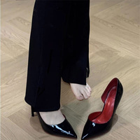 Chaussures à talons hauts de luxe pour femmes et dames, style escarpins et sandales, à enfiler, à talon aiguille fin, noires avec semelle rouge, pour mariée, vente en gros