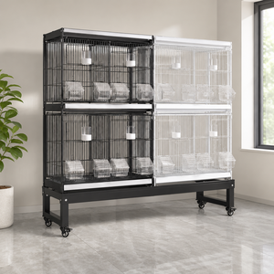 Jaula de Lujo Sencilla de Metal para Loros con Cierre de Botón y Ruedas Móviles para Cría de Múltiples Aves - Product Image 2