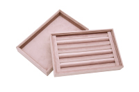 Plateau en velours rose pour bague de présentation, Palette de rangement