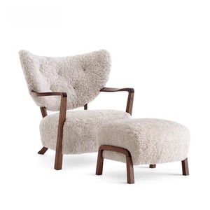 Nuovo arrivo moderno antico in legno poltrona con durevole sgabello Set per mobili per la casa soggiorno <span class=keywords><strong>camera</strong></span> <span class=keywords><strong>da</strong></span> letto Hotel Villa uso per il tempo libero - Product Image 2