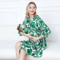 Ensemble de 3 pièces de pyjamas de maternité pour bébé Vêtements de mère Robe d'allaitement Chemise de nuit Vêtements de nuit Robe de réception de couvertures