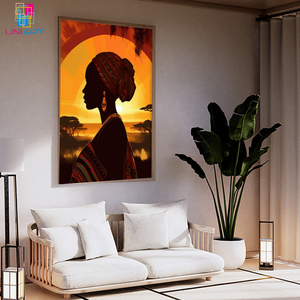 Uniart giá rẻ giá tường nghệ thuật bức tranh tường nghệ thuật phong cách Châu Phi tác phẩm nghệ thuật với khung vải in tường nghệ thuật cho trang trí nội thất - Product Image 6