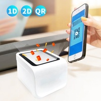 Escáner de Código de Barras de Escritorio 2D JR P20 Blanco, Lector de Códigos QR Manos Libres, Plataforma de Presentación, USB con Cable para Comercio Minorista