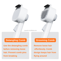 Brosse autonettoyante 2-en-1 pour animaux de compagnie, peigne réglable pour l'élimination des poils de chat et de chien