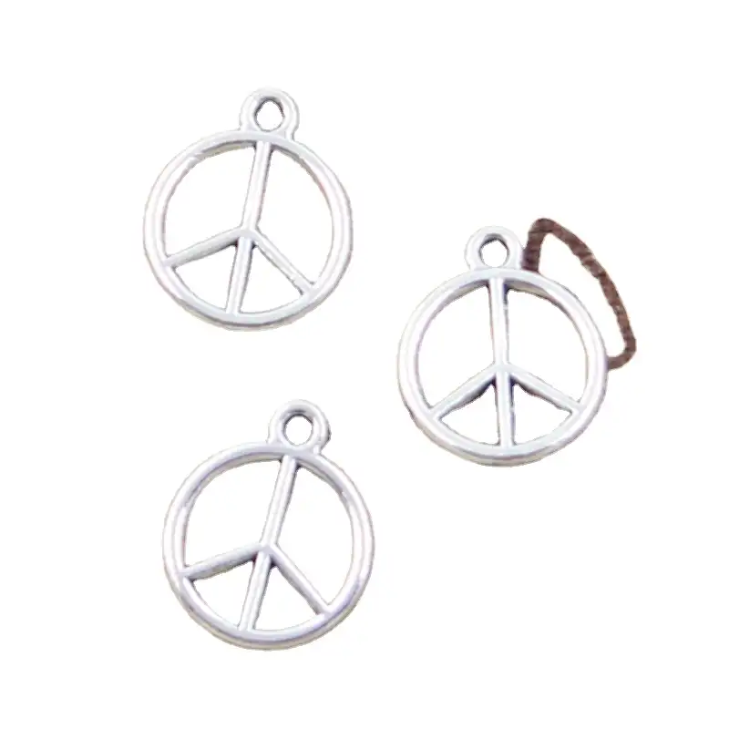 Símbolo da paz e pomba pingentes de prata para artesanato