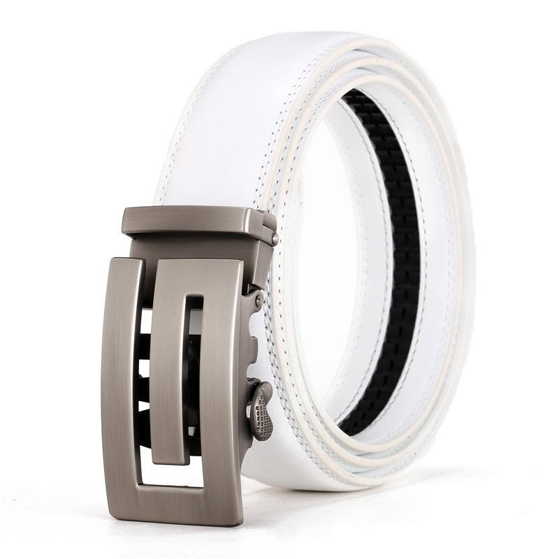 Ceinture en cuir véritable pour homme, boucle automatique