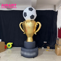 Trophée d'or gonflable géant Décorations d'extérieur Trophées de récompense avec ornement de football