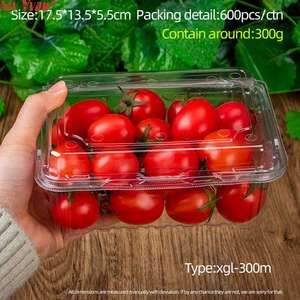 Großhandel Hochwertige Supermarkt-Kunststoff-Klappbox für Obst Frisches Gemüse Transparente Verpackung Obstbehälter - Product Image 2