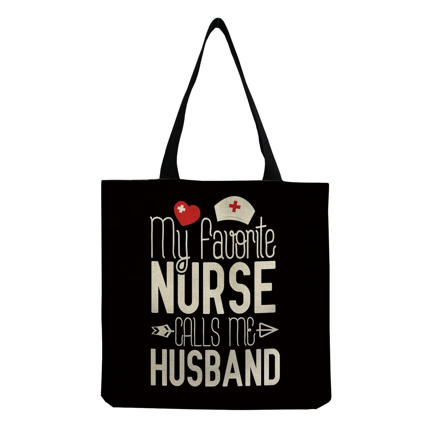 Nurse Accessories Mix Design Popular Customized Linen Medical Casual Tote  Bag Work Bag for Nurse Gift