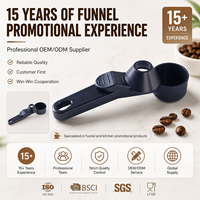 Cuillère à café avec couvercle coulissant, cuillère doseuse créative à long manche pour poudre protéinée, entonnoir portable pour compléments alimentaires pour bouteilles shaker