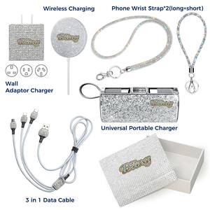 ชุดของขวัญอิเล็กทรอนิคส์ใหม่ล่าสุด2024ฝังเพชรแบบ3 in 1สายชาร์จไร้สายสายชาร์จสองเส้นที่ชาร์จติดผนัง - Product Image 3