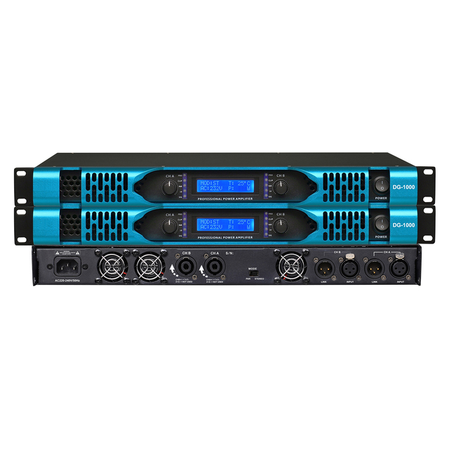 DG-1000 1U 2x1000W Class D Professional Digital Power Amplifier Rack Mount 2 Channel Stereo for Stage DJ KTV PA System