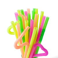 6x260mm Pailles jetables en plastique biodégradable écologiques pour boissons, fêtes, traiteur et usage en bar