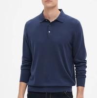 Polo en cachemire à boutons, pull-over en cachemire pour hommes, design classique personnalisé