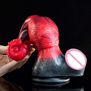 Fantastic Long Animal <b>Dildo</b> Curved Flexible Soft Silicone Monster <b>Dildo</b> With Knot Waterproof G-spot Stimulation for Women - Product Image 3
