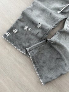 <span class=keywords><strong>Felpe</strong></span> e Pantaloni Sportivi Personalizzati con Logo Stampato, Effetto <span class=keywords><strong>Stone</strong></span> Washed e Sbiadito, in Cotone e Poliestere, Tute da Jogging - Product Image 6