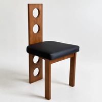 Chaises de salle à manger ergonomiques en bois rembourrées de style moderne du milieu du siècle, ensemble de chaises de salle à manger en bois massif écologiques, imperméables et durables