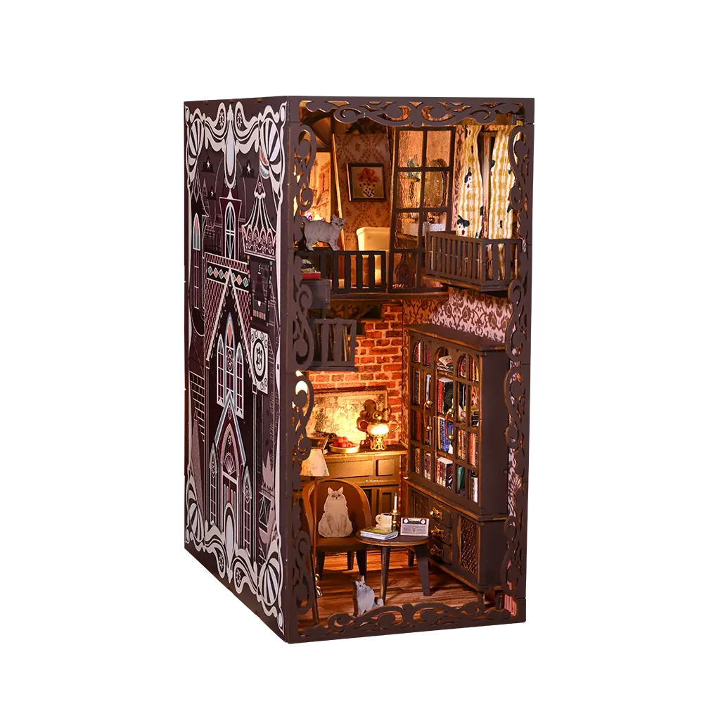 IIE CREATE No.9 Secret Castle II Book Nook Kit Miniatura House Booknook 3D Puzzle para adultos