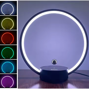 Modern Luxury LED Ambient <b>Light</b> <b>Circle</b> Table Lamp Shade for Bedroom Living Room ABS Desktop Home Decoration Plug-In Birthday - Product Image 6