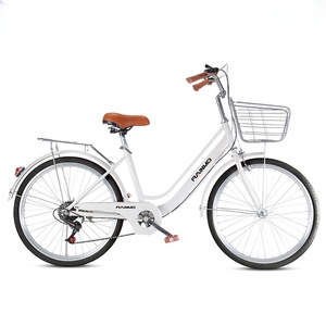 Bicicleta Urbana de 26 Pulgadas, de Acero con Alto Contenido de Carbono, de Una Velocidad, con Frenos V Dobles Retro, Llantas Inflables Sólidas, para Viajes Diarios Urbanos - Product Image 2