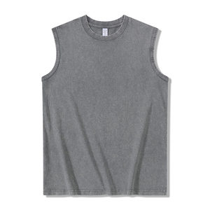 Canotta da Uomo 230GSM in Cotone Pesante 100% Lavato, Senza Maniche, Estiva, Casual, per Allenamento e Streetwear, Disponibile negli USA, Nero Grigio - Product Image 6