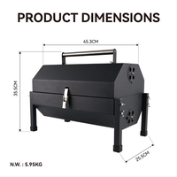 Barbecue portable multifonctionnel au charbon de bois, fumoir de table pour le camping en plein air
