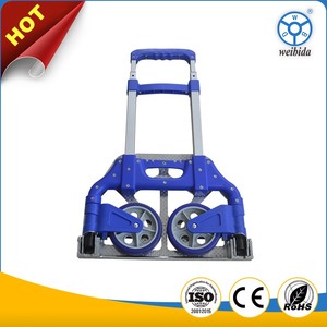 Troli Lipat Teleskopik Plastik dan Stainless Steel Beroda untuk Belanja, Bagasi, Perjalanan, dan Transportasi Pribadi - Product Image 5