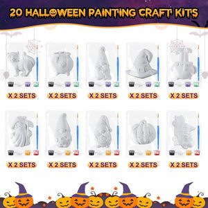 Kit de Pintura de Cerámica para Halloween, Kit de Pintura de Yeso para Niños, Calabazas, Gnomos, Sombrero de Bruja, Gato Fantasma, Manualidades Creativas - Product Image 3