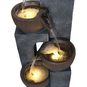 ไฟน้ำพุแบบเรียงซ้อน3ชั้นสีแบบกำหนดเองได้เครื่องประดับสวนตั้งพื้นประดับลานระเบียงตกแต่งด้วยเรซินเทียม - Product Image 5