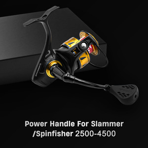 Poignée de moulinet de pêche QY 66mm TPE noire pour Slammer Spinfisher 2500-4500 - Product Image 2