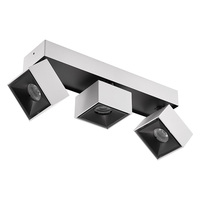 Downlight LED rotatif réglable à trois têtes Spot pliant moderne en aluminium Plafonnier noir pour scène de performance