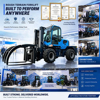 Chariot élévateur tout-terrain 4x4 Yunnei avec positionnement de fourches pour grumes, EPA CE Euro 5, 7m, ISO, machine fiable pour travaux robustes