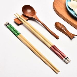 Ensemble de baguettes en bambou écologiques, vaisselle réutilisable imprimée colorée pour la salle à manger, cadeau promotionnel avec logo personnalisé - Product Image 3