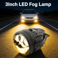 Feux antibrouillard laser 3,0 pouces, lumières blanches et jaunes, lentille de projecteur bi-LED, système d'éclairage automobile, phares antibrouillard de voiture