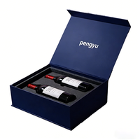 Boîte en carton rigide sur mesure de luxe pour bouteille de vin, avec fermeture magnétique, coffret cadeau pour boissons, spiritueux, vin rouge, ensemble de verres à vin, boîte en papier artistique