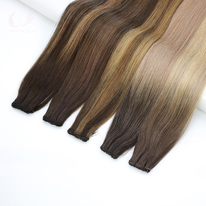 Extensions de cheveux humains naturels ShangKai de deuxième génération, nouées <span class=keywords><strong>à</strong></span> la main, 26 pouces, brun foncé - Product Image 5