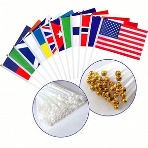 Wholesale 12*18 Inch Columbia Wooden Stick Flag Banner Decoration Polyester Columbia <b>Mini</b> <b>Hand</b> Waving Flags - Product Image 5