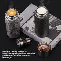 Thermos à double paroi en titane pur, isolé magnétiquement, 480 ml, avec affichage de la température, isolation thermique de 12 à 24 heures