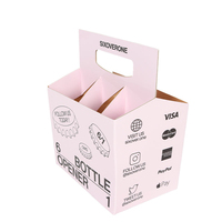 Support en carton kraft personnalisé pour 4/6 bouteilles de lait, de jus, de boissons, de bière, boîte de transport en carton ondulé, emballage portable