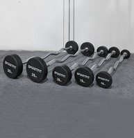 Barre d'haltères en PU SMARTFIT avec logo personnalisé de 25-115lbs avec poignée chromée