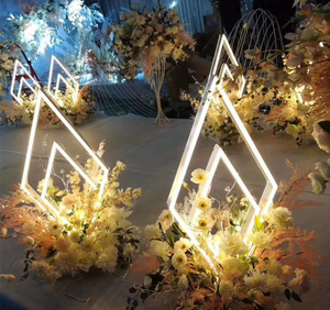 Centre de table de mariage en métal de luxe de haute qualité, décoration avec éclairage LED, couleurs or/argent/transparent, 62x120cm pour hôtel - Product Image 2