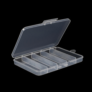 Boîte de rangement transparente à 5 compartiments pour matériel de pêche, 14.9x10.7x1.7cm, boîte de rangement en plastique pour leurres, bijoux, pièces de médicaments - Product Image 4