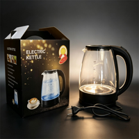 Bouilloire électrique sans fil en verre de 2,5 L avec contrôle de la température, 1500 W, ébullition rapide, arrêt automatique, bouilloire électrique pour faire bouillir de l'eau