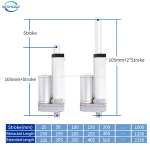 Option de course personnalisée, charge 1500N, vitesse 5mm/s, moteur <span class=keywords><strong>DC</strong></span> <span class=keywords><strong>12</strong></span>/<span class=keywords><strong>24V</strong></span>, étanche IP65 avec système de contrôle filaire ou sans fil - Product Image 2