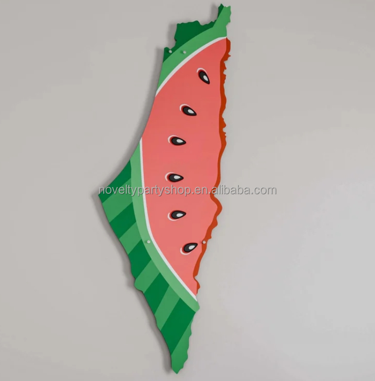 Novelty Olive Branch Palestine Map with